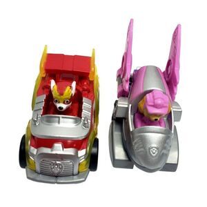 Paw Patrol Skye & Wildcat Diecast True Metal Mighty Pups Vehicles With Figures